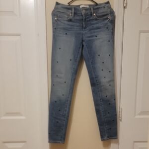 LOFT Light Blue Skinny Jeans with Star Accents